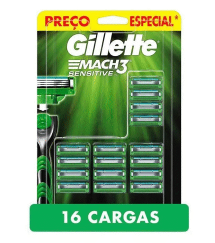 Carga para Aparelho de Barbear Gillette Mach3 Sensitive 16 unidades